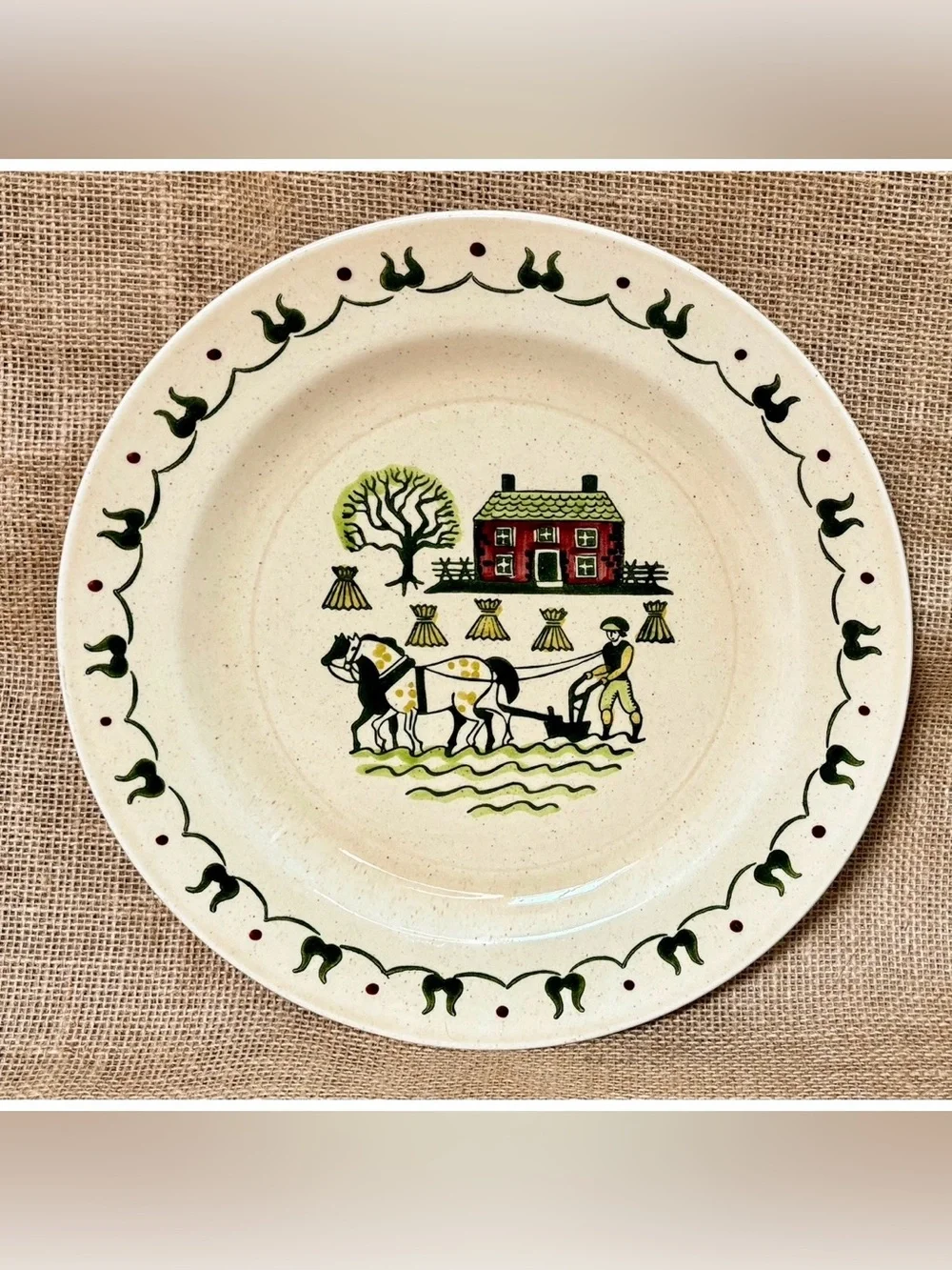 Vintage Poppytrail Homestead Provincial Charger Plate Serving Platter Farmhouse